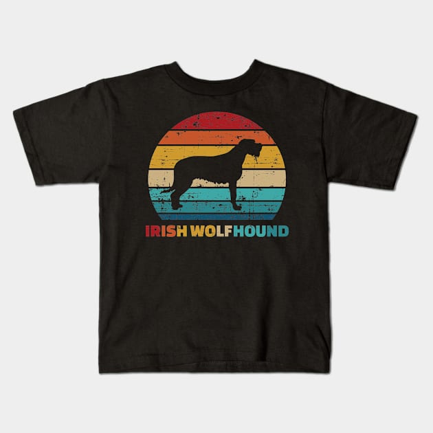 Irish Wolfhound vintage retro Kids T-Shirt by Designzz